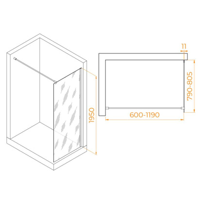 Душевая перегородка RGW WA-002W, RGW 35100208-15 Душевая перегородка RGW WA-002W, RGW 35100208-15