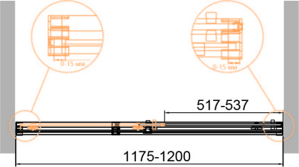 DUET SOFT-M-BF-1-120-C-Cr Душевая дверь с доводчиками