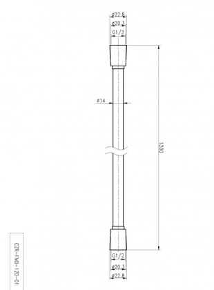 CZR-FMD-150-01 Гибкий шланг PVC, длина 1,5 м, хром