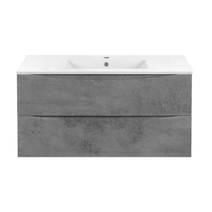 База под керамическую раковину Mia 1000 подвесная, 2 выкатных ящика soft close, Beton База под керамическую раковину Mia 1000 подвесная, 2 выкатных ящика soft close, Beton