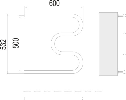 Полотенцесушитель Terminus М-образный  (1")500х600