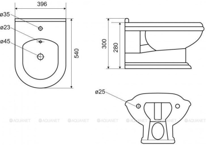 Биде подвесное CEZARES KING PALACE CZR-618-TH