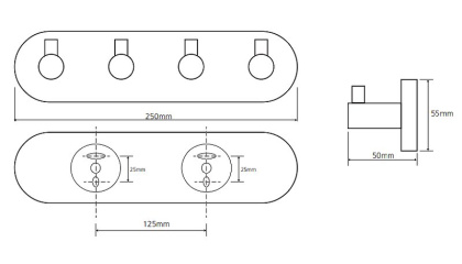 Планка с 4-мя крючками