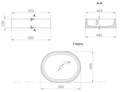 Раковина Salini Gloria 10 56х44 1102211M