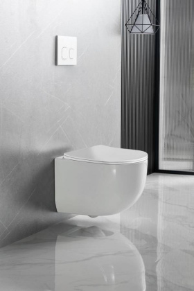 Унитаз подвесной Tornado Globo VT1-52T безободковый, цвет белый, ультратонкое soft-close сиденье