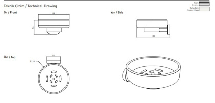 Мыльница в комплекте с креплением  Livorno хром 3014-0002, шт