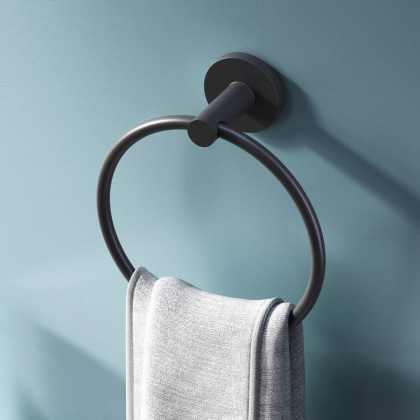 Кольцо для полотенец X-Joy, 16,9х15,5х6,1 см, черное, A85A34422