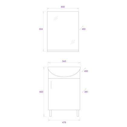 Комплект ONIKA ЭКО 52 дуб сонома (3в1: тумба+раковина+зеркало) Комплект ONIKA ЭКО 52 дуб сонома (3в1: тумба+раковина+зеркало)