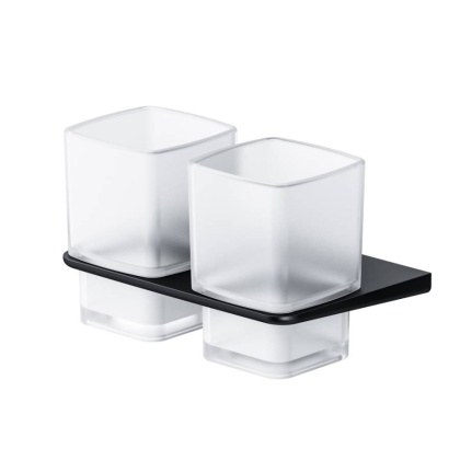 A50A343422 Inspire V2.0, Двойной стеклянный стакан с настенным держателем, черный, шт A50A343422 Inspire V2.0, Двойной стеклянный стакан с настенным держателем, черный, шт