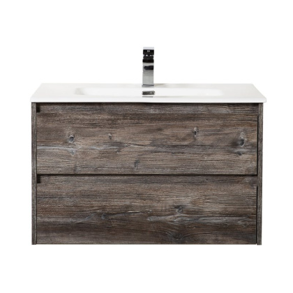 Тумба с раковиной подвесная BelBagno KRAFT 80 Rovere Nebrasca Nature, раковина белая