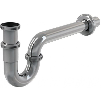 Сифон для умывальника DN32, U-форма с накидной гайкой 5/4", металл