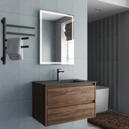 База под раковину Gio 800 подвесная, 2 выкатных ящика soft-close, C.Oak