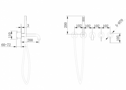 Смеситель для ванны Abber Wasser Kreis AF8130MRG розовое золото матовое Смеситель для ванны Abber Wasser Kreis AF8130MRG розовое золото матовое
