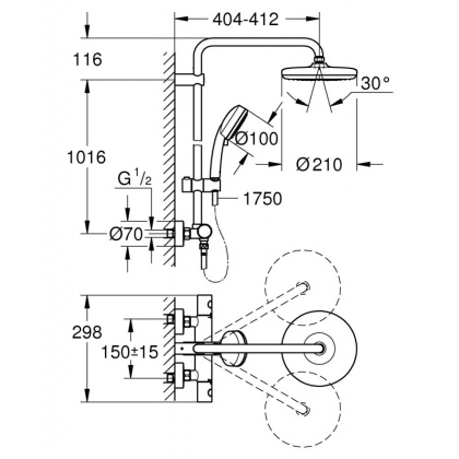 Душевая система Grohe Tempesta 27922001 хром Душевая система Grohe Tempesta 27922001 хром