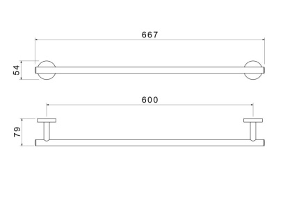 Полотенцедержатель 600 мм AQUATEK, матовый черный AQ4214MB ОБЕРОН