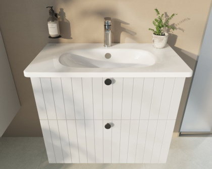 Тумба с раковиной Vitra Root Groove 80 см с круглой раковиной, 2 ящика, матовый белый Тумба с раковиной Vitra Root Groove 80 см с круглой раковиной, 2 ящика, матовый белый