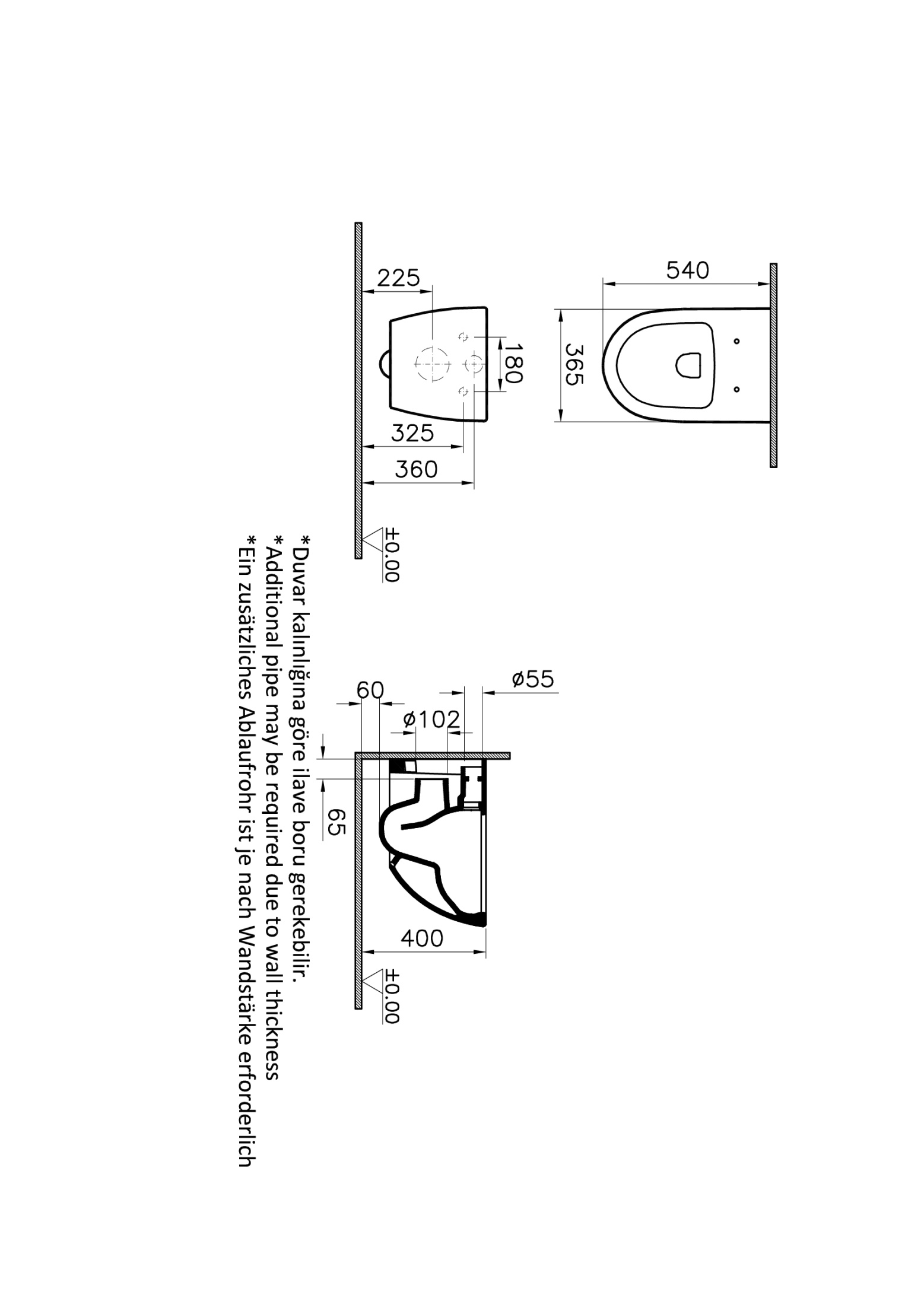 Безободковый подвесной унитаз VitrA Sento, матовый черный