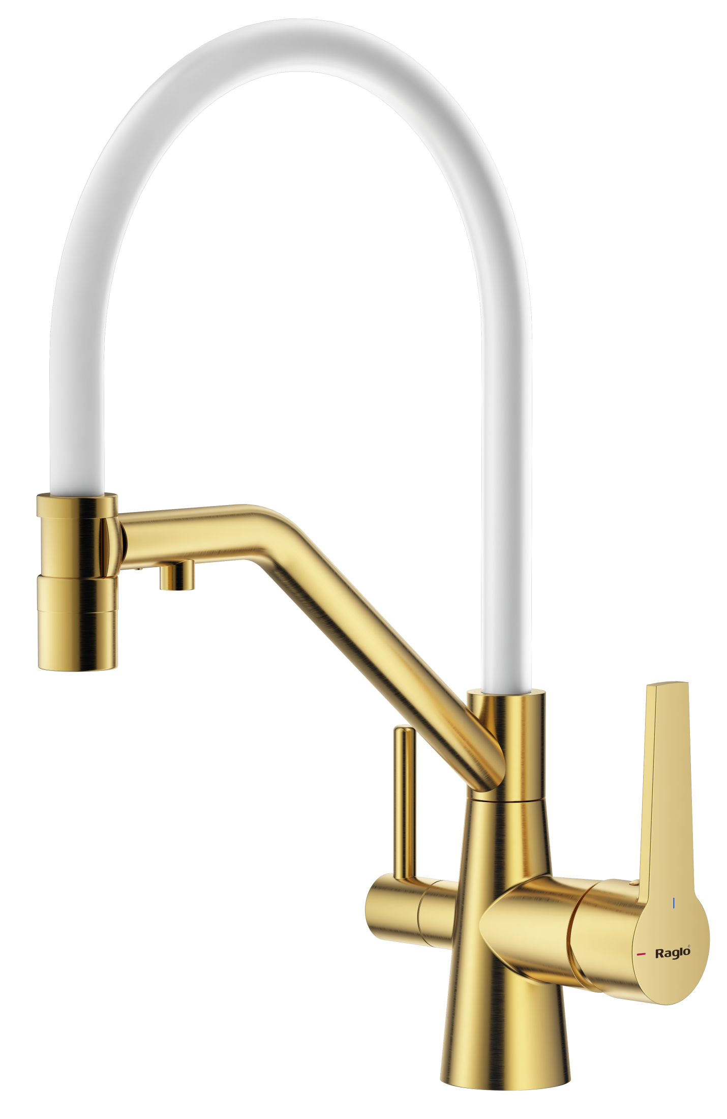 Смеситель Raglo для кухни со съемным гибким изливом, с магнитным фиксатором излива, с подключением фильтра питьевой воды R80.62