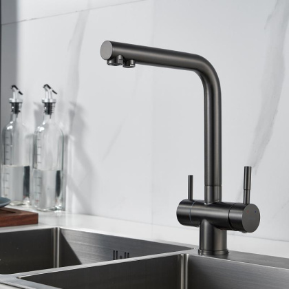 Смеситель для кухни со встроенным фильтром (краном) под питьевую воду Shevanik S468 S468T