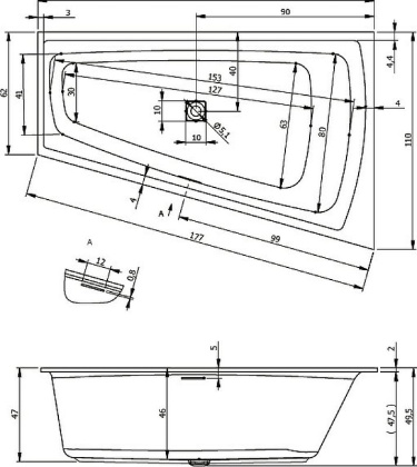 Акриловая ванна Riho Still Smart L 170x110