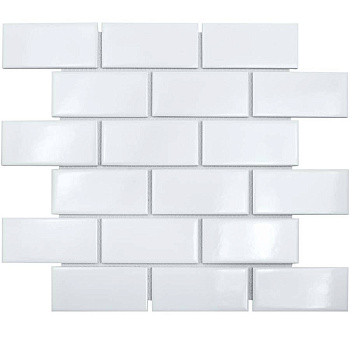 Керамическая мозаика, Brick White Glossy 45x95, Brick & Metro