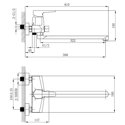 Смеситель Rossinka RS44-32 для ванны универсальный Смеситель Rossinka RS44-32 для ванны универсальный