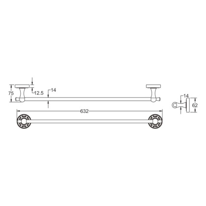 Полотенцедержатель, RG1017Q Rose, Бронза Полотенцедержатель, RG1017Q Rose, Бронза