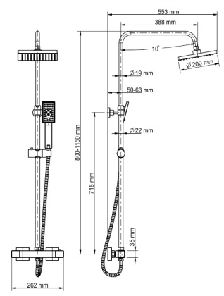 A15502 Thermo Душевой комплект с термостатическим смесителем Wasserkraft A15502 Thermo Душевой комплект с термостатическим смесителем Wasserkraft