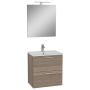 Mia комплект мебели 60 см с ящиками (тумба, раковина, зеркало c подсветкой), кордоба
