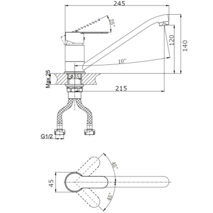 Смеситель для кухни RUSH Tenerife (TE2835-26) Смеситель для кухни RUSH Tenerife (TE2835-26)