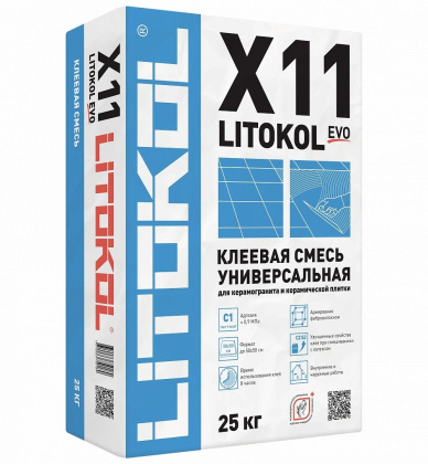 Клей цементный С1 LITOKOL X11 EVO 25кг Клей цементный С1 LITOKOL X11 EVO 25кг