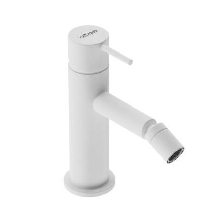 LEAF-BSM-L-BIO Смеситель для биде однорычажный, с донным клапаном, исполнение Белый матовый