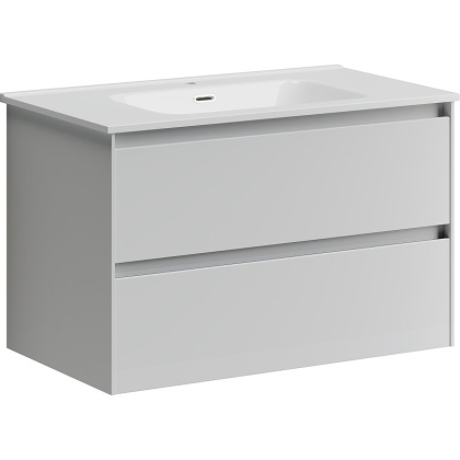 Тумба подвесная SANCOS Cento 790х450х500, c двумя ящиками оснащенными доводчиками, белый глянец, арт. CN80W