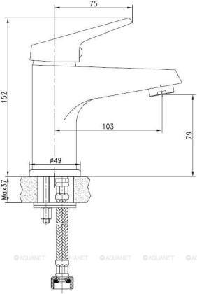 Смеситель для раковины Aquanet Round Handle SD90703 Смеситель для раковины Aquanet Round Handle SD90703