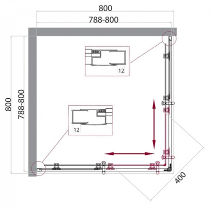 Душевой уголок BelBagno UNO-195-A-2-85-P-Cr Душевой уголок BelBagno UNO-195-A-2-85-P-Cr