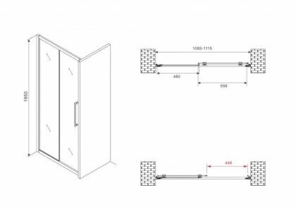 Душевая дверь ABBER Schwarzer Diamant AG30110MH