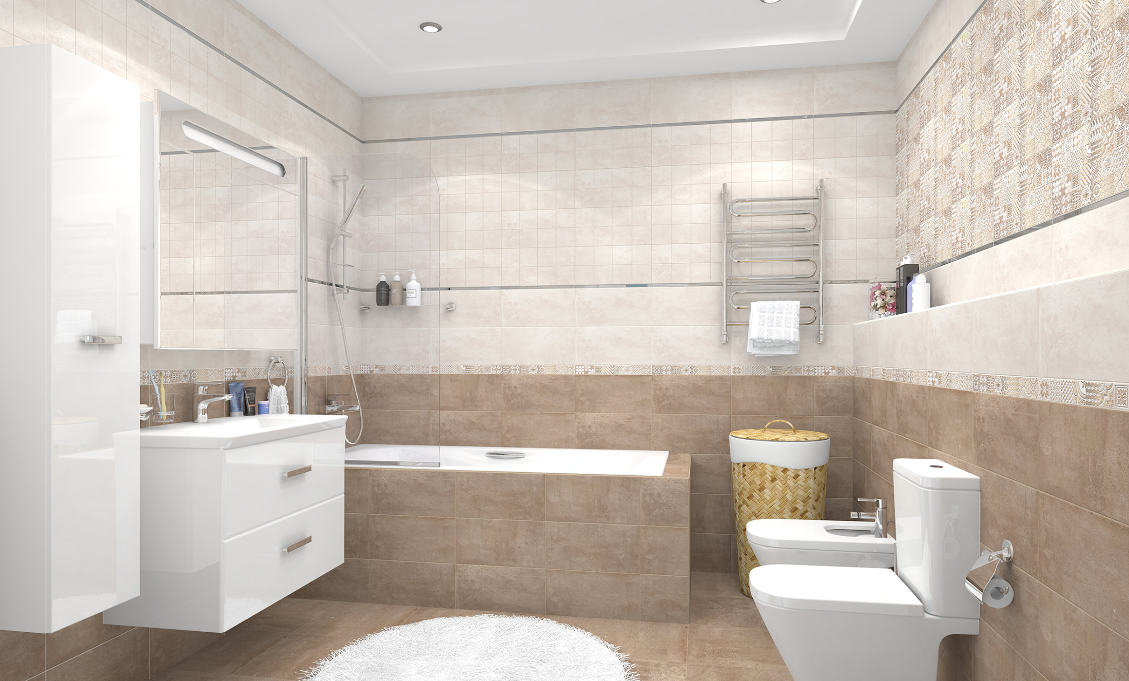 Декор 08-03-11-476 Bastion с пропилами бежевый 20*40,шт