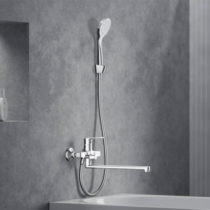 489500000 Eclipse 2.0 Смеситель для ванной и душа с универсальным изливом и душ.набором, хром 489500000 Eclipse 2.0 Смеситель для ванной и душа с универсальным изливом и душ.набором, хром