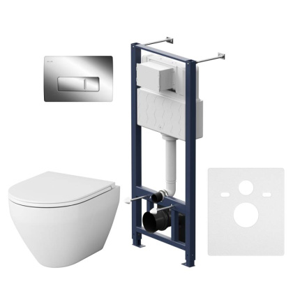 IS48051.701700 Инсталляция с клавишей Pro M глянец. Хром с подвесным унитазом Spirit V2.0 FlashClean с с сид м/л