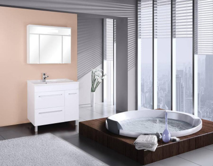 Шкаф-зеркало Onika Сигма 90 белый, c LED подсветкой