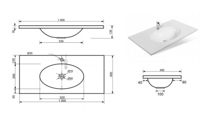 Тумба подвесная под умывальник Vegas 1000х450 2 ящика (ШхГхВ) 998х446х607 Тумба подвесная под умывальник Vegas 1000х450 2 ящика (ШхГхВ) 998х446х607