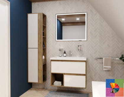 Тумба подвесная под умывальник Monaсo Wood 800х480 2 ящика (ШхГхВ) 798х476х607