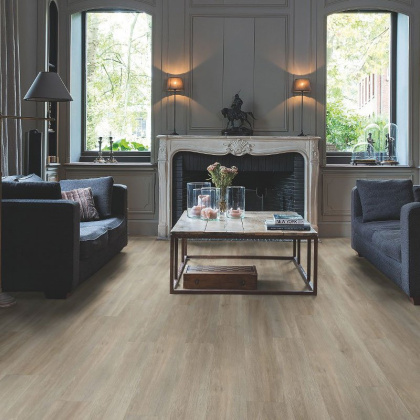 Виниловый ламинат Quick Step LIVYN Balance Glue Plus BAGP 40053 Дуб Серо-бурый Шёлковый