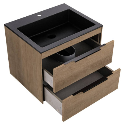 База под раковину Chiara 2D 600 подвесная, 2 выкатных ящика soft-close, N.Oak База под раковину Chiara 2D 600 подвесная, 2 выкатных ящика soft-close, N.Oak