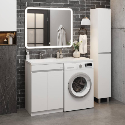 Тумба Onika Милтон Нова 58 напольная под стиральную машину, белая (ум. Kamilla 120/Марсал 120) Тумба Onika Милтон Нова 58 напольная под стиральную машину, белая (ум. Kamilla 120/Марсал 120)