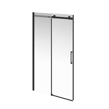 Душевая дверь CRISTALLO, раздвижная с функцией soft close, 120х210, матовый черный