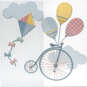 Керамический декор VT\A372\5009 Бон Вояж голубой (20см*20см*6,9мм) (10шт/0,4м2) Велосипед, шт