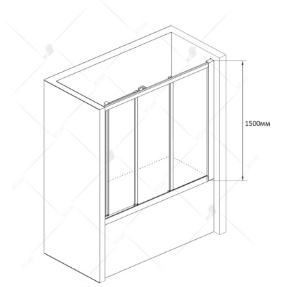 Шторка на ванну RGW Screens SC-41 180x150 04114118-11 профиль Хром стекло прозрачное