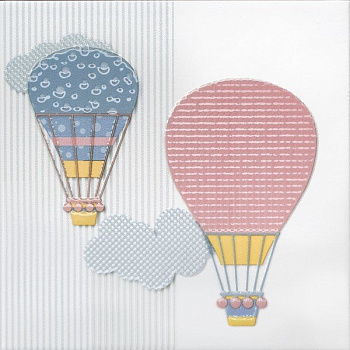 Керамический декор VT\A369\5009 Бон Вояж голубой, розовый (20см*20см*6,9мм) (10шт/0,4м2) Аэростат 1, шт