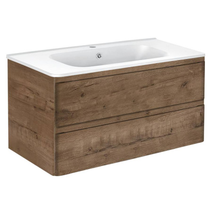 База под раковину Vico 1000 подвесная, 2 выкатных ящика soft close, V.Oak База под раковину Vico 1000 подвесная, 2 выкатных ящика soft close, V.Oak